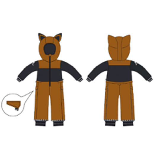 FOXDO Fox Black Fleece Jumpsuit