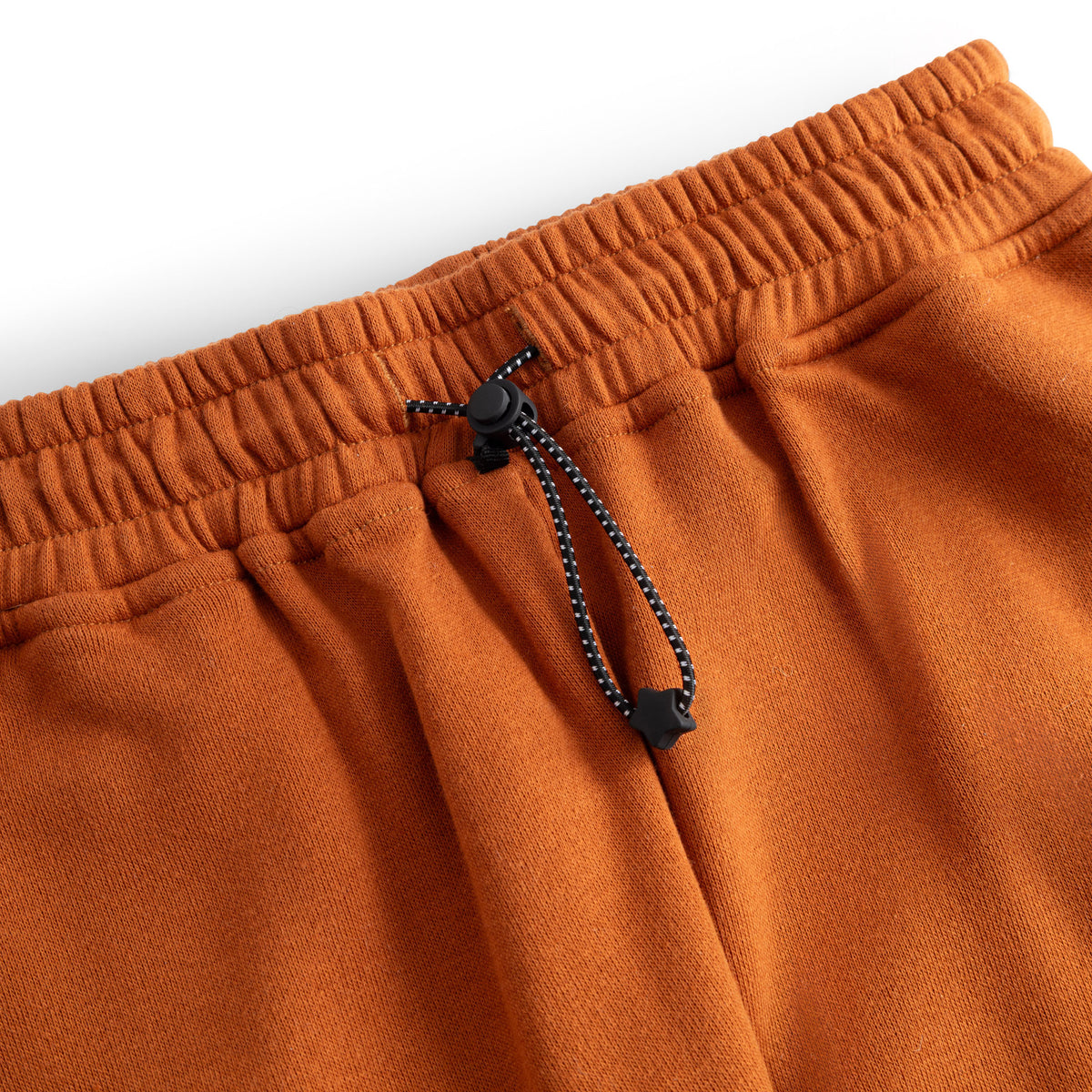 Close-up of the FOXDO joggers' elasticated waistband with a black drawcord and toggle.